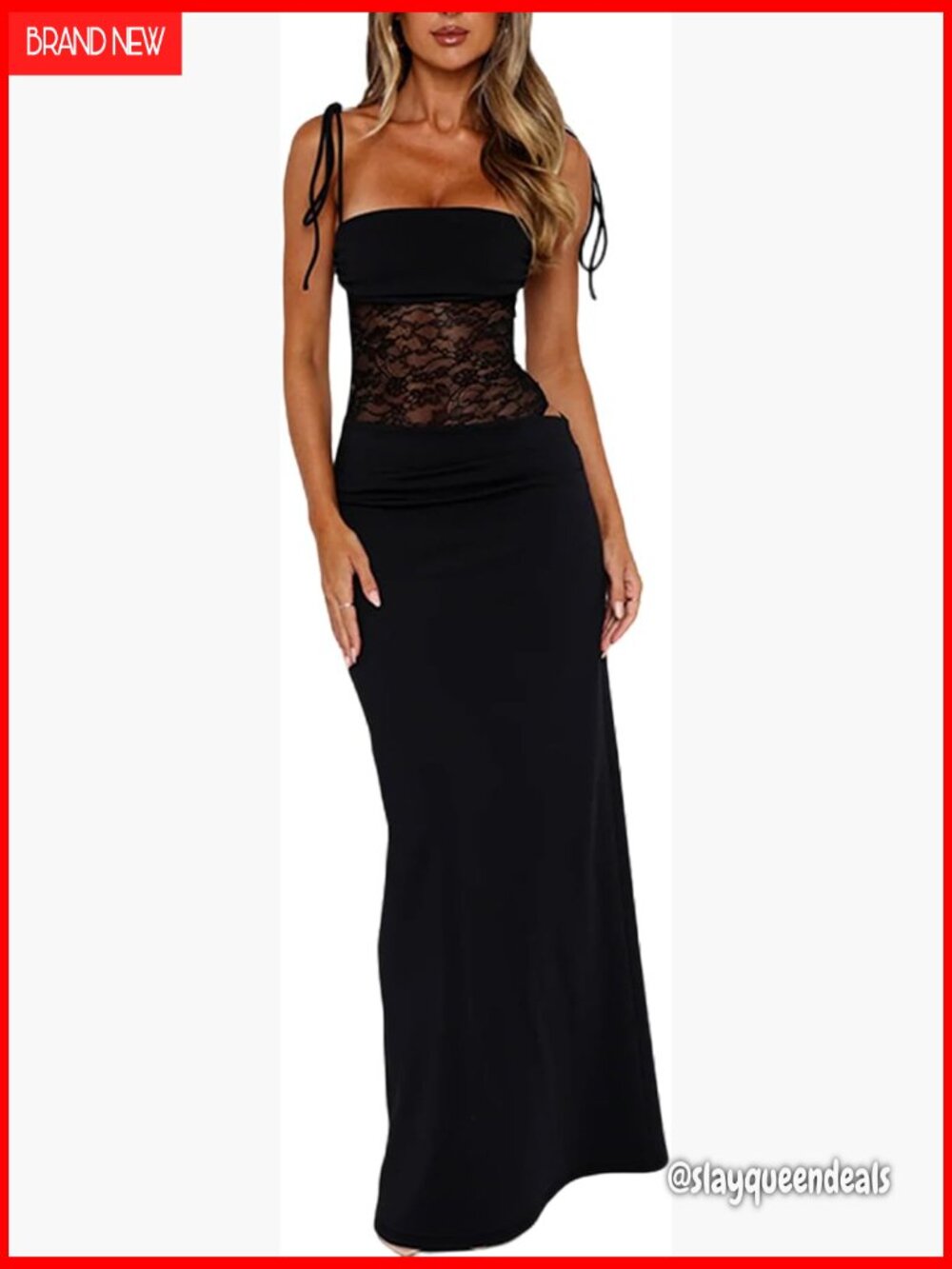 Sexy Lace Corset Dress Spaghetti Strap Bodycon Maxi Formal Party Club